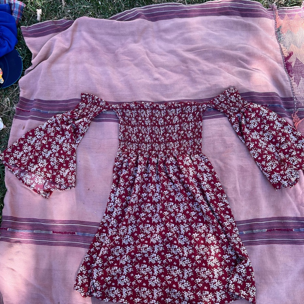 Old Navy Burgundy Floral Kids Dress